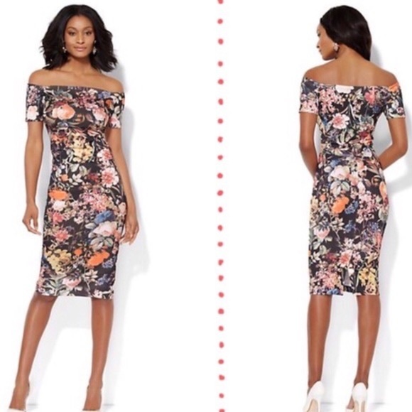 NWT New York & Company Stretch 2 Piece, size S, Floral Top Skirt - Picture 1 of 10